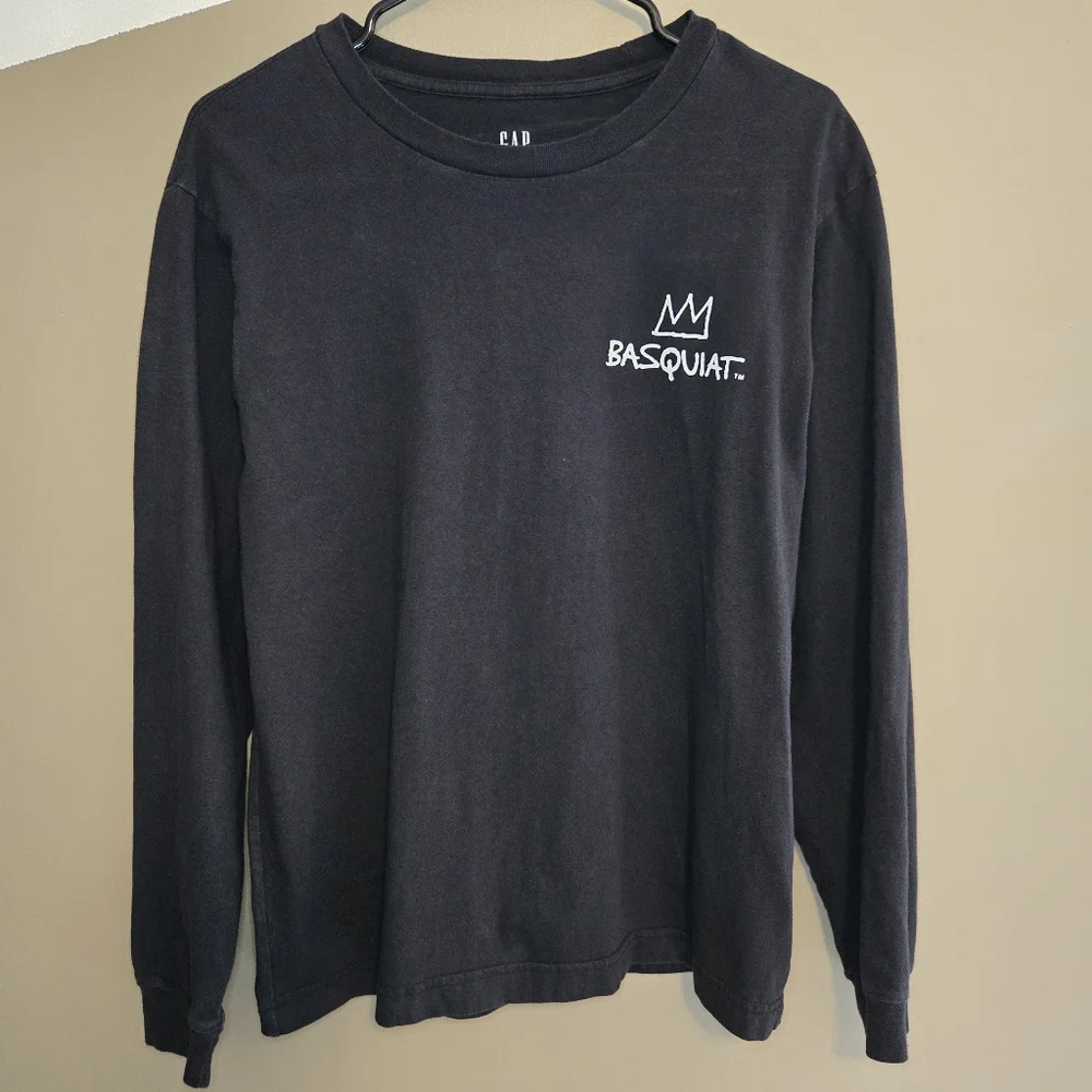 GAP X Jean-Michel Basquiat Men's Black Longsleeve T-shirt Size Small Modern Art - Picture 3 of 8